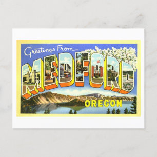 Carte Postale Salutations vintages de Medford, Oregon