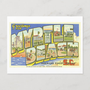 Carte Postale Salutations vintages de Myrtle Beach, SC,