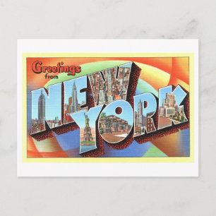 Carte Postale Salutations vintages de New York