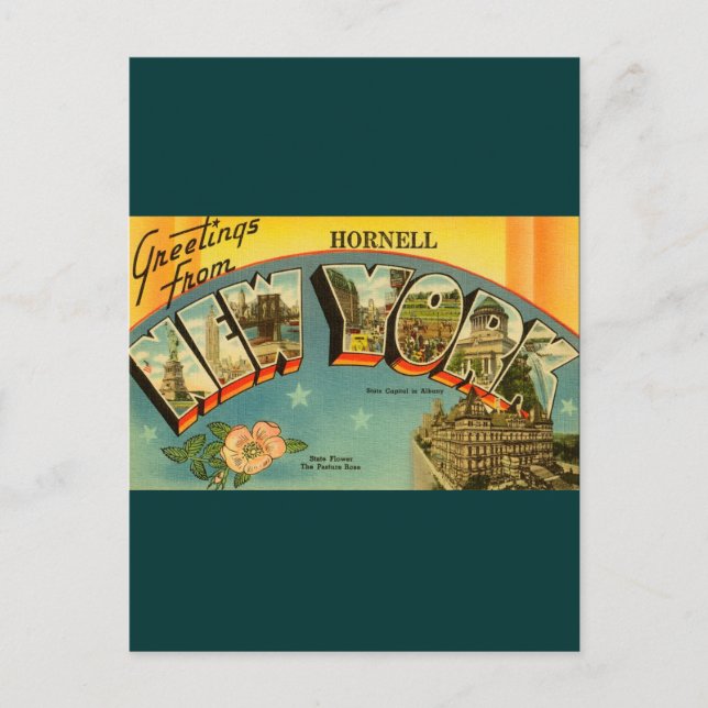 Carte Postale Salutations vintages de New York (Devant)