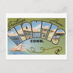 Carte Postale Salutations vintages de Niantic, Connecticut