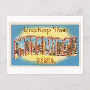 Carte Postale Salutations vintages de Pittsburgh, Pennsylvanie