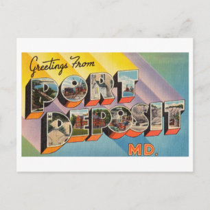 Carte Postale Salutations vintages de Port Deposit, Maryland