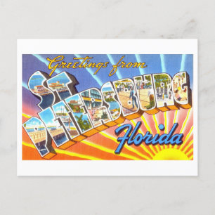 Carte Postale Salutations vintages de Saint-Pétersbourg, Floride