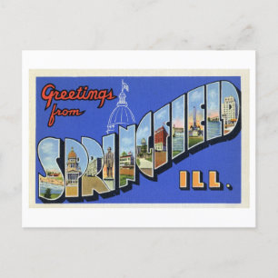 Carte Postale Salutations vintages de Springfield, Illinois