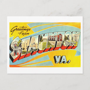 Carte Postale Salutations vintages de Staunton, Virginie