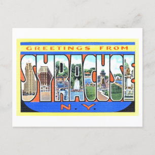 Carte Postale Salutations vintages de Syracuse, New York,