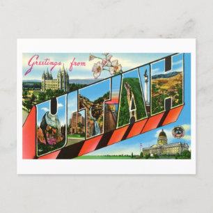 Carte Postale Salutations vintages de Utah