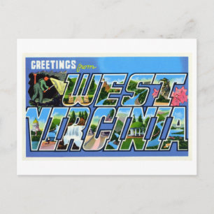 Carte Postale Salutations vintages de Virginie-Occidentale