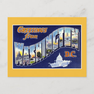 Carte Postale Salutations vintages de Washington DC