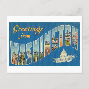 Carte Postale Salutations vintages de Washington DC