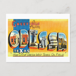 Carte Postale Salutations vintages d'Odessa, Texas