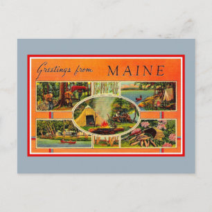 Carte Postale Salutations vintages du Maine