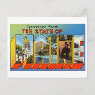 Carte Postale Salutations vintages du Maine