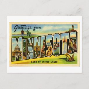 Carte Postale Salutations vintages du Minnesota