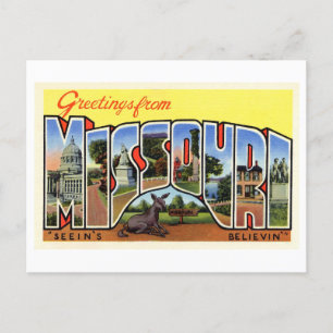 Carte Postale Salutations vintages du Missouri