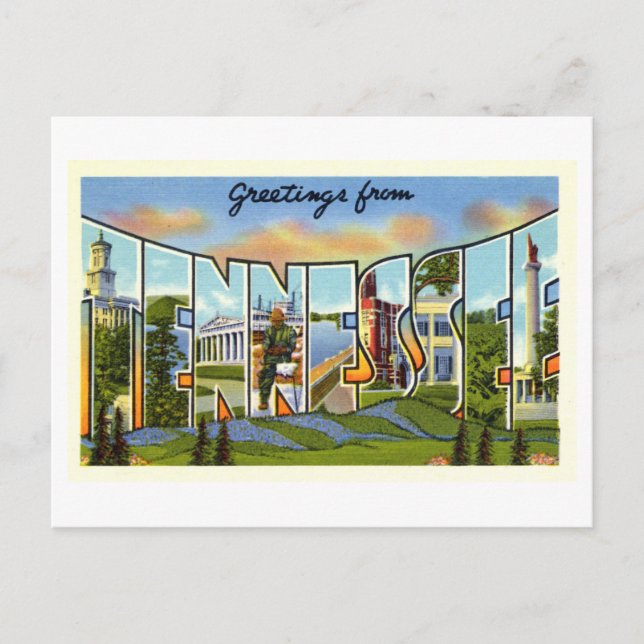 Carte Postale Salutations vintages du Tennessee (Devant)