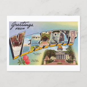 Carte Postale Salutations vintages du Vermont