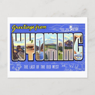 Carte Postale Salutations vintages du Wyoming