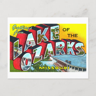 Carte Postale Salutations vintages : Lac des Ozarks, Missouri