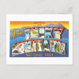 Carte Postale Salutations vintages : Parc national des monts Smo
