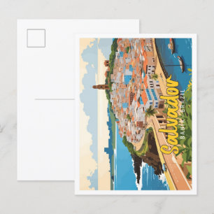 Carte Postale Salvador Bahia Brésil Pop Art Illustration de voya