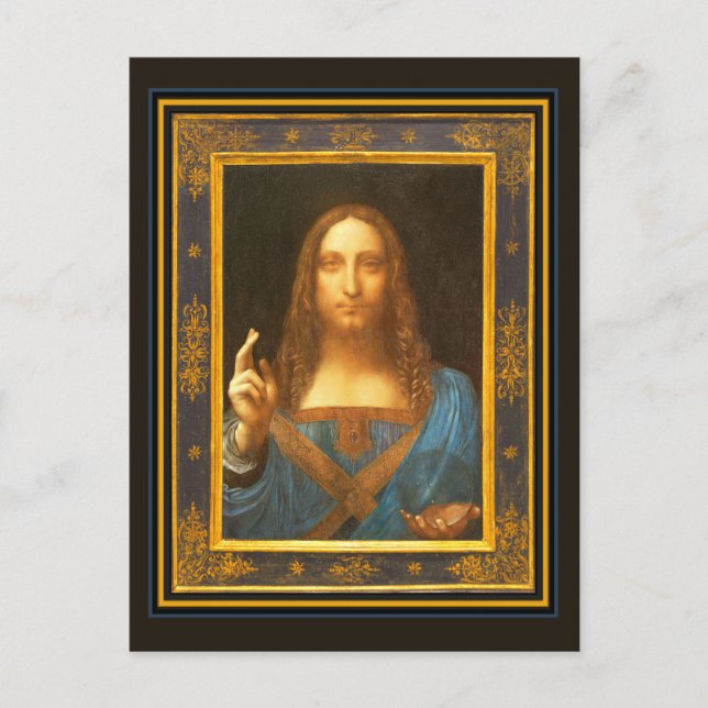 Carte Postale Salvator Mundi c 1500 Leonardo da Vinci Art (Devant)