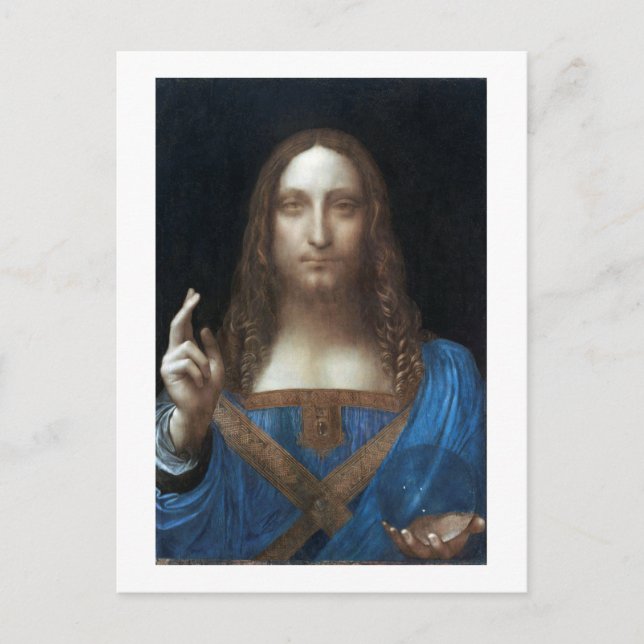 Carte Postale Salvator Mundi, Jésus Christ, Léonard de Vinci (Devant)