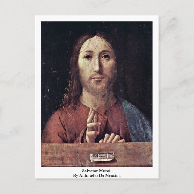 Carte Postale Salvator Mundi Par Antonello Da Messina (Devant)