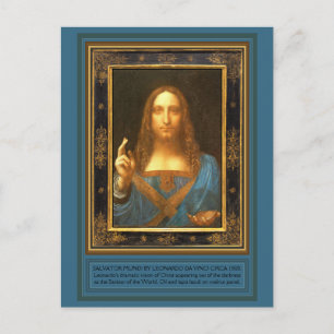 Carte Postale Salvator Mundi par Leonardo da Vinci vers 1500