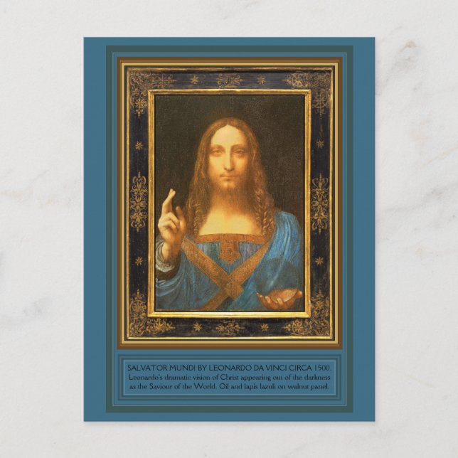 Carte Postale Salvator Mundi par Leonardo da Vinci vers 1500 Pos (Devant)