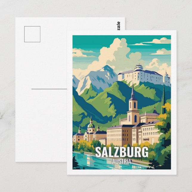 Carte Postale Salzbourg Autriche célèbres lieux de voyage (Devant / Derrière)