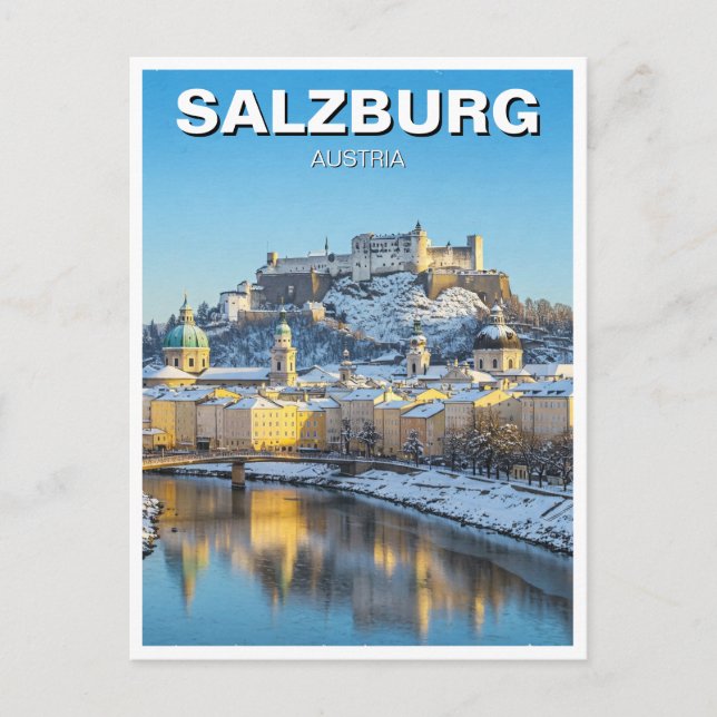 Carte Postale Salzbourg Autriche Voyage hiver (Devant)