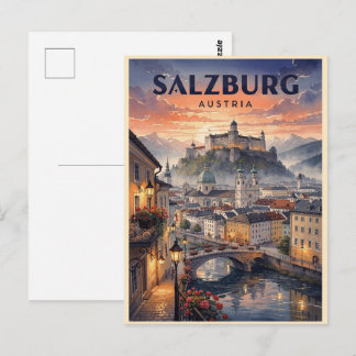 Carte Postale Salzbourg Autriche Voyage Rétro