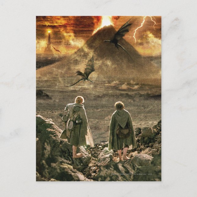 Carte Postale Sam et FRODO™ approchent le mont Doom (Devant)