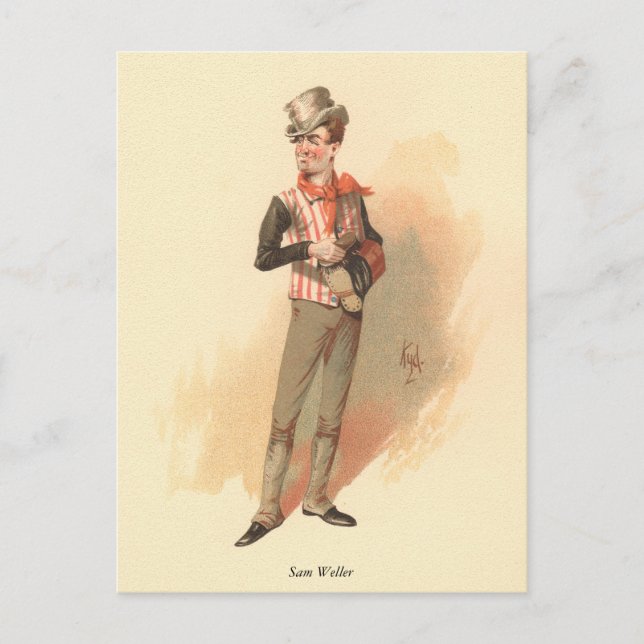 Carte Postale Sam Weller par Kyd de Dickens The Pickwick Papers (Devant)