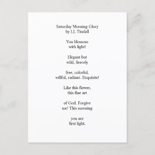 Carte Postale Samedi matin gloire