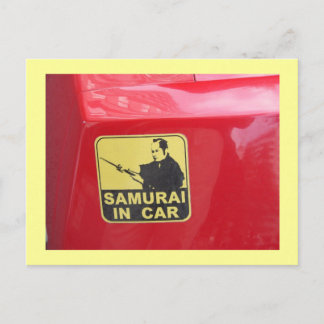 Carte Postale Samurai en voiture