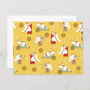 Carte Postale Samurai Jack Sword Poses Motif d'art de caractère