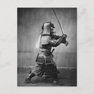 Carte Postale Samurai vintage avec épée et poignard