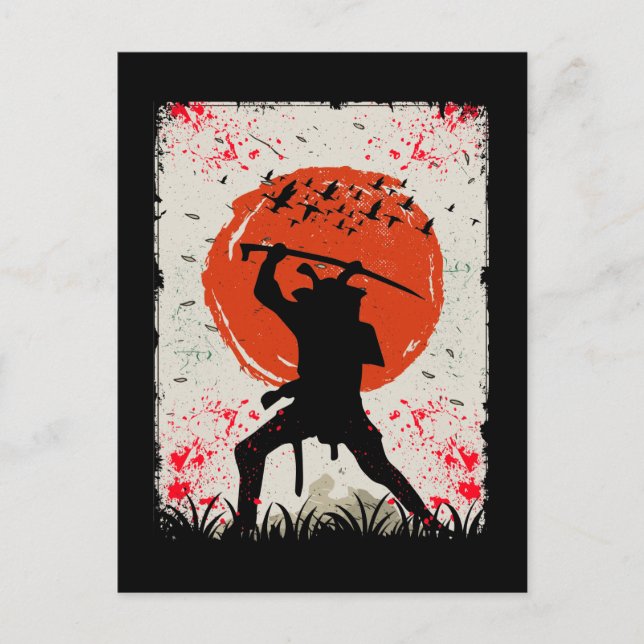 Carte Postale Samurai Warrior Japanese Swordsman (Devant)