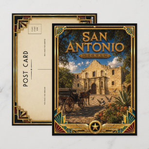 Carte Postale San Antonio Texas Art Déco vintage Âge d'or