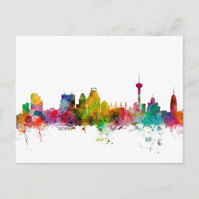 Carte Postale San Antonio Texas Skyline (Devant)