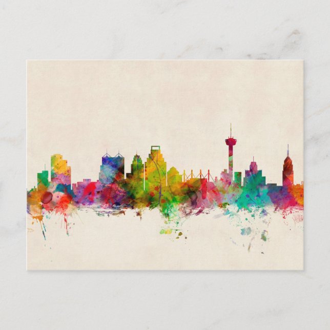 Carte Postale San Antonio Texas Skyline Cityscape (Devant)