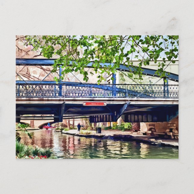 Carte Postale San Antonio TX - Pont sur Paseo Del Rio (Devant)