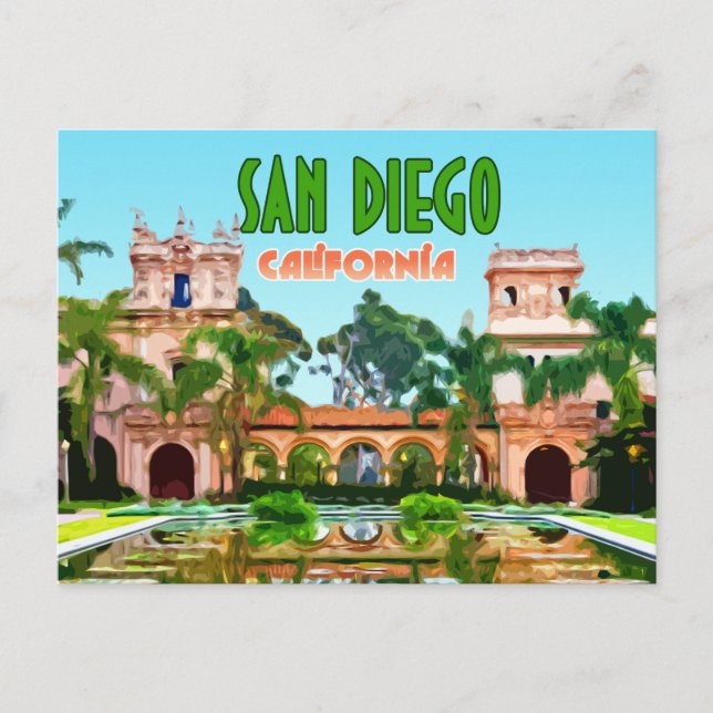 Carte Postale San Diego Balboa Park Californie Vintage (Devant)