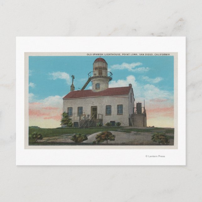 Carte Postale San Diego, CA - Ancien phare espagnol à (Devant)