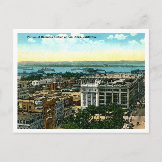 Carte Postale San Diego CA Business Section 1910 (Devant)