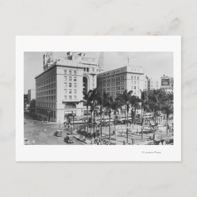 Carte Postale San Diego, CA City Vue de US Grant Hotel (Devant)
