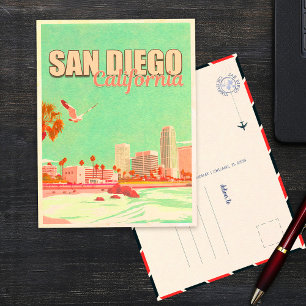 Carte Postale San Diego California Downtown Souvenirs 1950